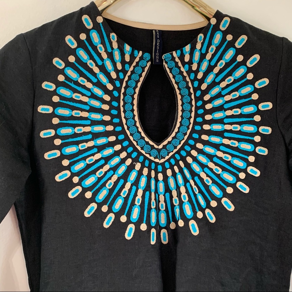 Anthropologie Kas Designs Embroidered Linen Top